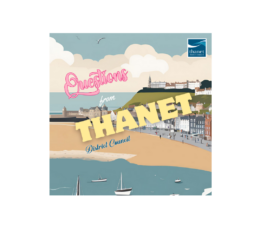 Questions from Thanet District Council - in text laid over illustrated seaside image