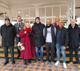 Councillors Packman, Whitehead and Albon alongside Council officers and contractors, JP Projects